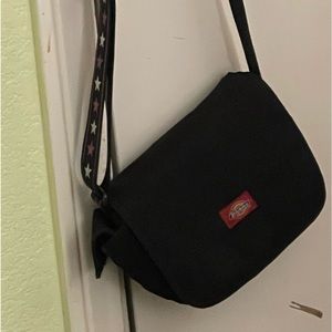 Black Dickies Shoulder Bag with stars strap, little pocket on right side